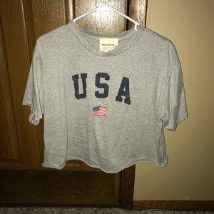 Grey USA crop top